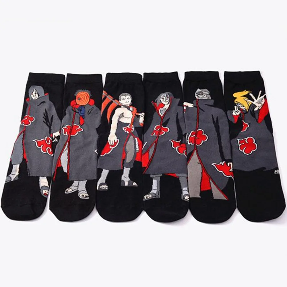 

Cartoon anime NARUTO Akatsuki man socks adult Pein Konan Uchiha Itachi Orochimaru Sasori Deidara Hidan red snug warm funny sock