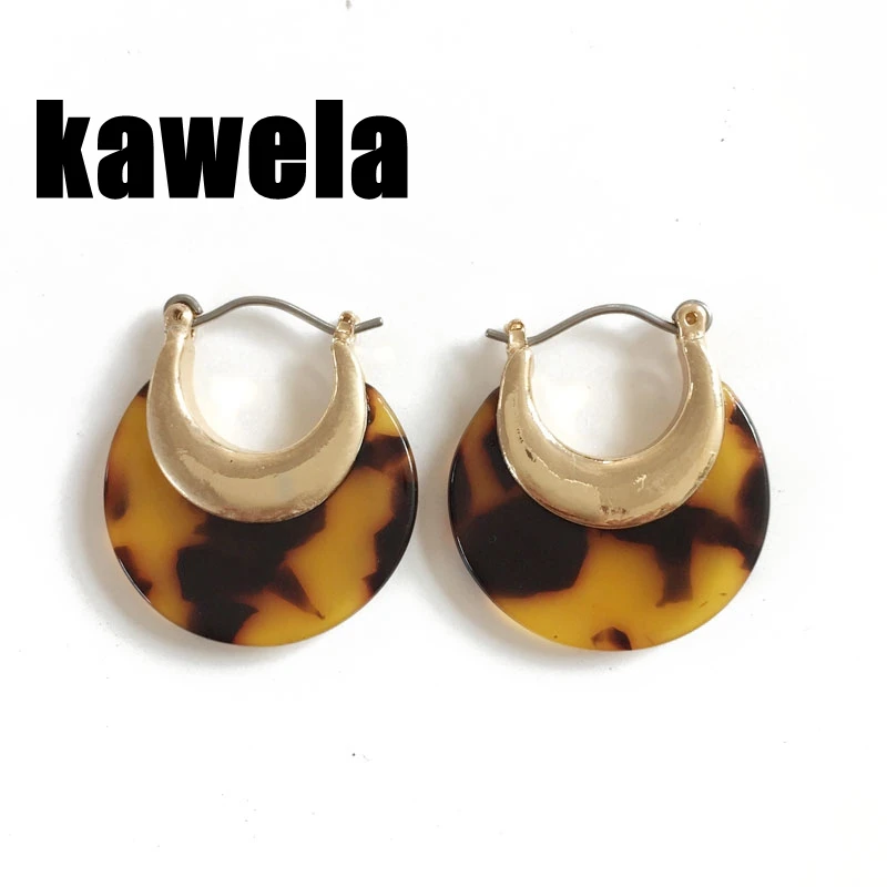 

Free Shipping Brown Resin Leopard Earring