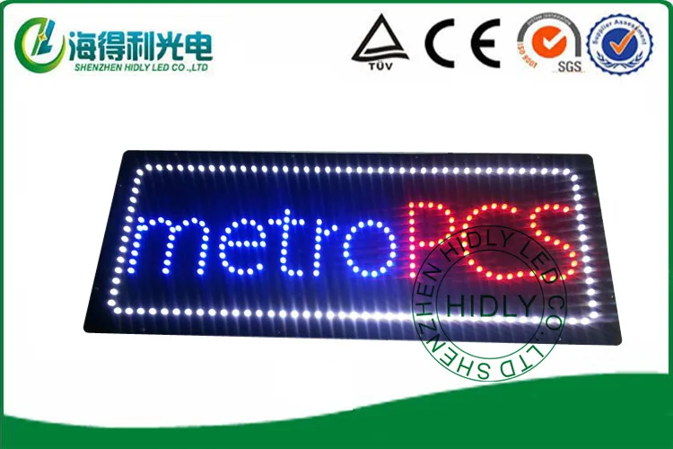 

Metro PCS custom design led advertising sign / Acrylic material led open sign
