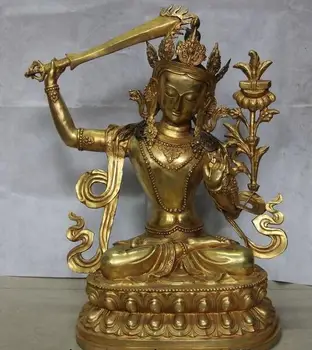 

29" Buddhism Temple Copper Brass Bodhisattva Buddha Goddess Statue