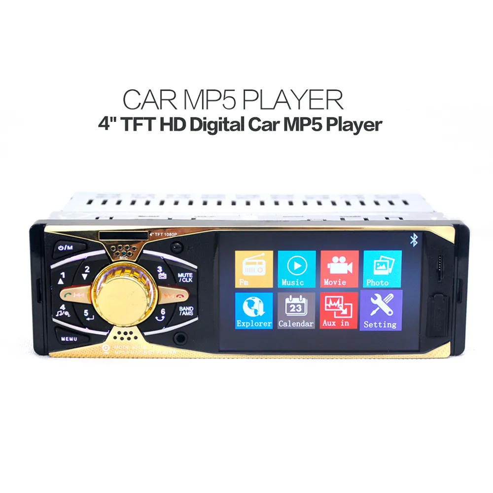 4 Inch Bluetooth Rear View Camera Car Audio Stereo Auto
