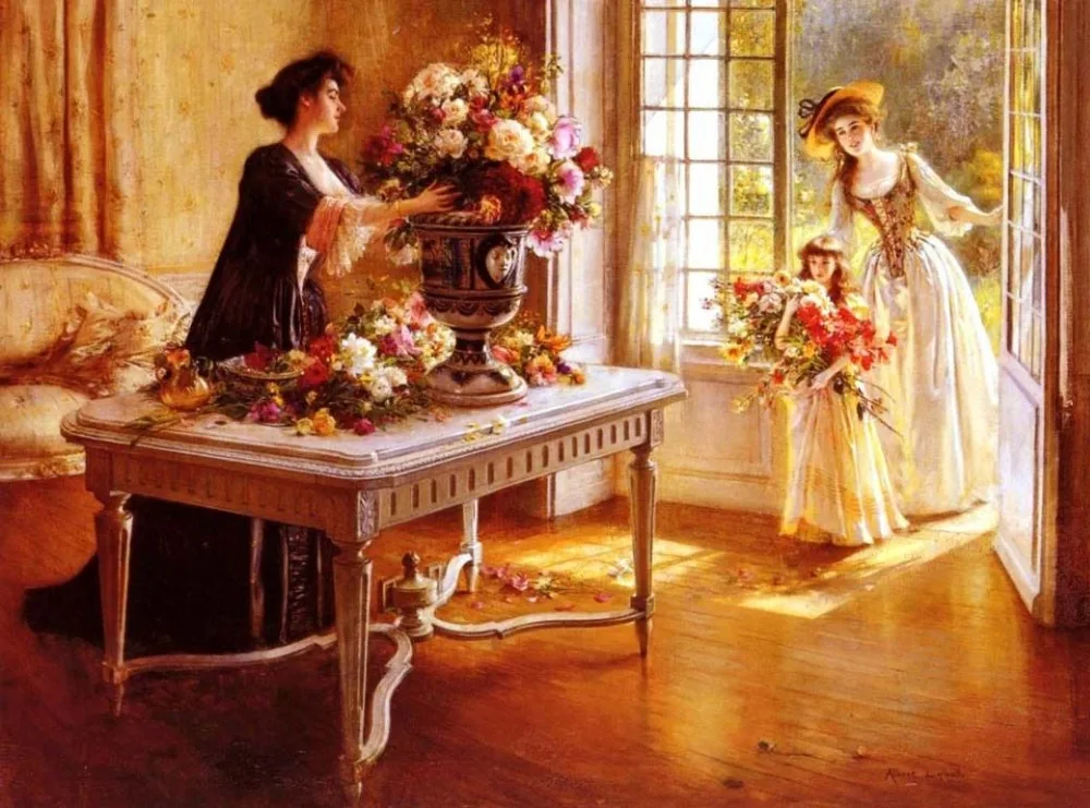 

Classic Figure Painting Oil Reproduction Decorative Art on Canvas Fresh from The Garden Ladies Oil Painting for Wall Decor