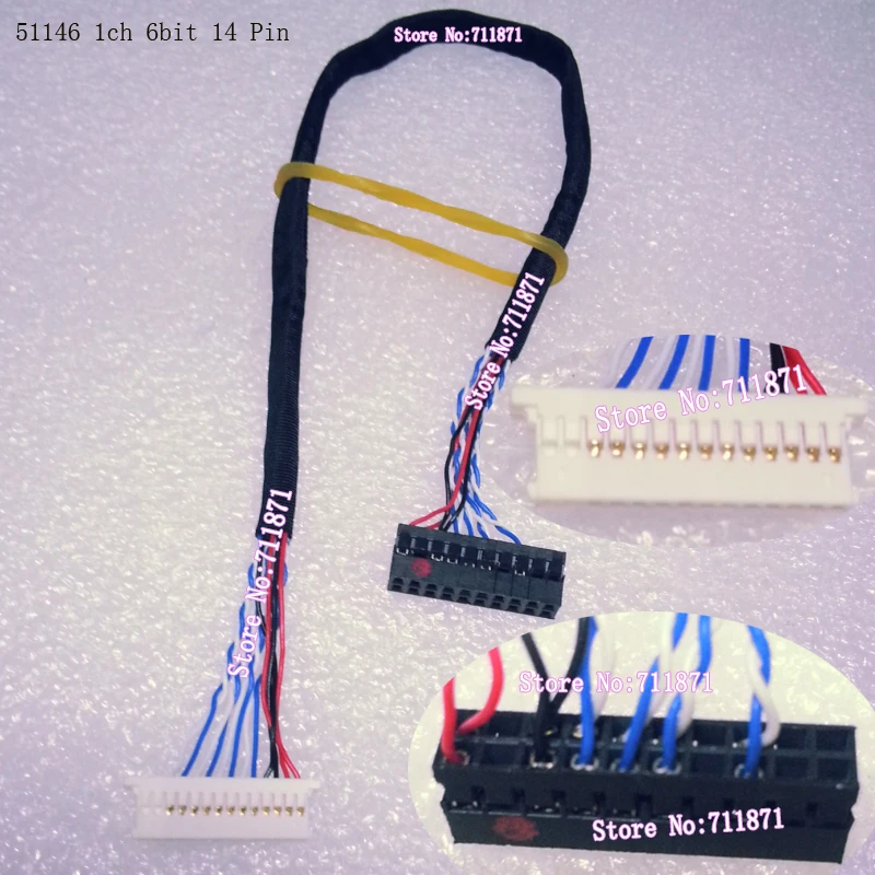 LVDS 1ch 6bit 14P 51146 LCD Screen Line 14Pin Single Six 6 D6 Cable | Электроника