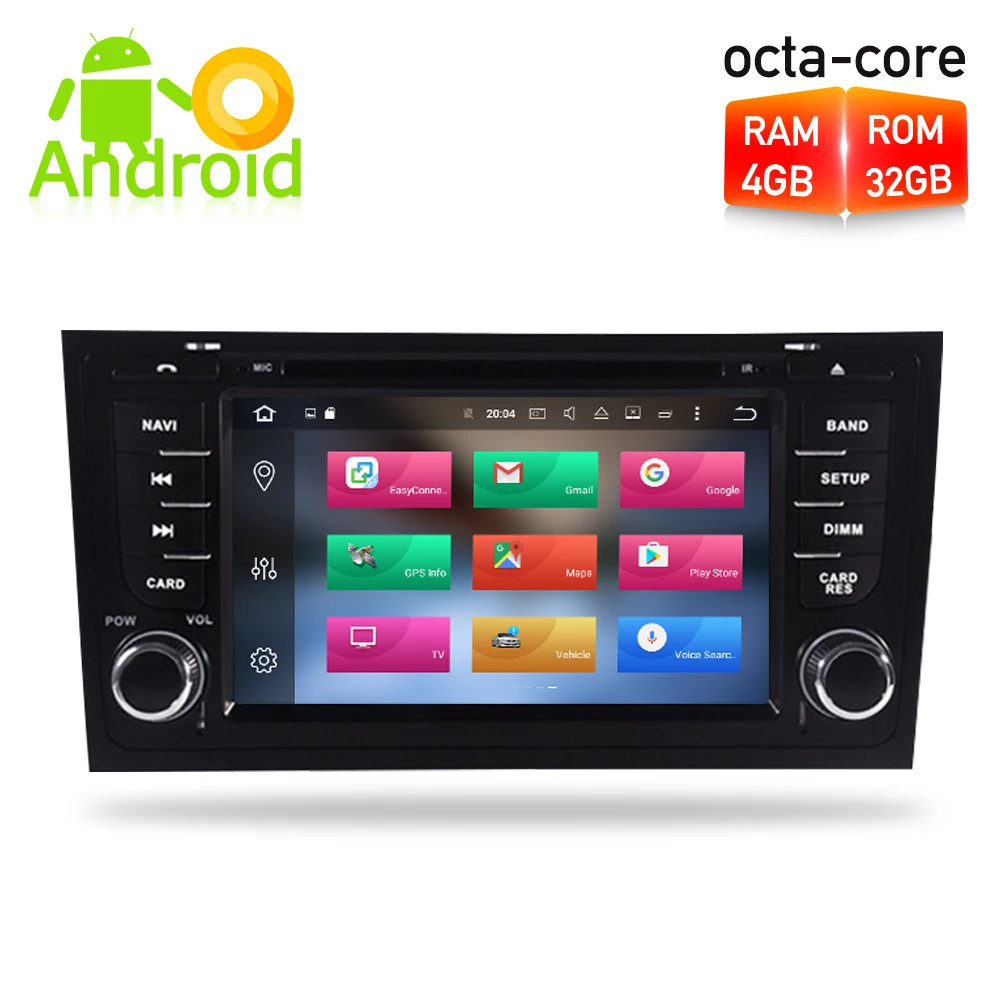 Android 8.0 Car DVD player GPS Navigation Multimedia Stereo For AUDI A6 1997-2004 S6 1997-2007 RS6 1997-2004 Auto Radio Audio