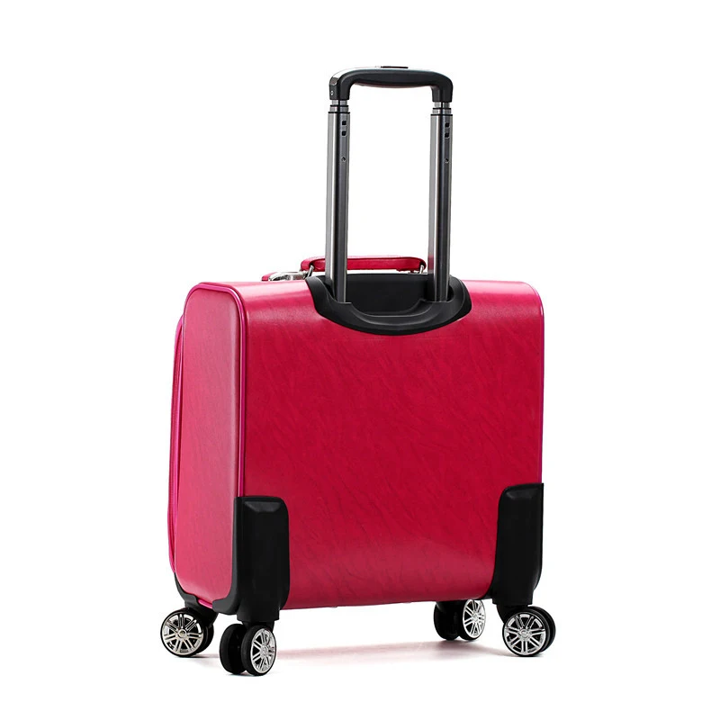 Letrend, новая мода, 16 дюймов, искусственная кожа, женская сумка на колесиках, сумка на колесиках, чемоданы путешествия, сумка-интернат, коробка с паролем