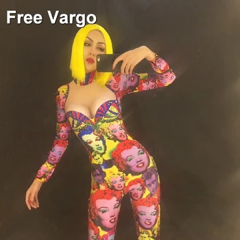 

Rhinestone Avatar Bodysuit Diamonds Coloful Outfit Sexy Stage Dance Performance Women Costume Singer Birthday Wear