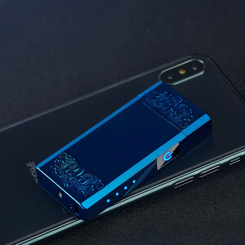 Новая двухдуговая плазменная Usb Зажигалка светодиодный дисплей питания