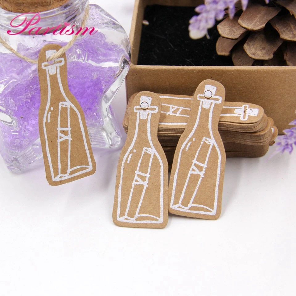 50PCS Kraft Paper Tags DIY Handmade/Thank You Multi Style Crafts Hang Tag With Rope Labels Gift Wrapping Supplies Wedding Favors