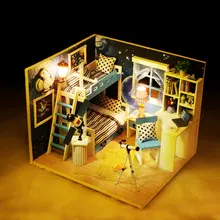 IiE создать кукольный домик Q005 Dearm неба Miniatrue DIY Kit с подсветкой и Пылезащитный чехол