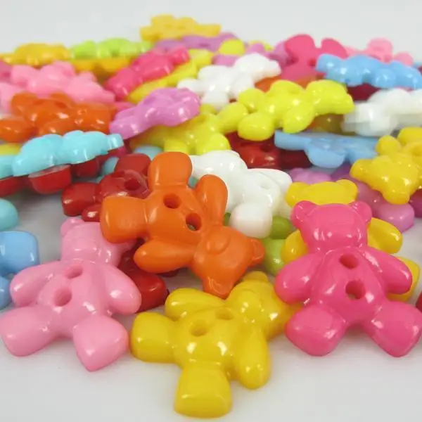 

100Pcs Mixed Bears Acrylic Sewing Buttons For Cloth Flatback Cabochon Scrapbooking Crafts Knopf Bouton Decor Diy Accessories