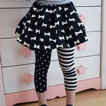 New Lovely Soft Cotton Kids Girls Dance Leggings Polka Dot Stripe Trousers Render Pants 1 9Y
