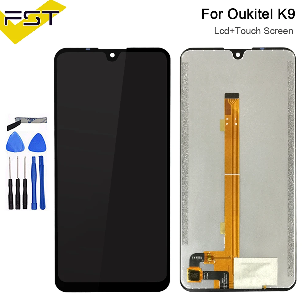 Черный 7,12 ''для Oukitel K9 ЖК-дисплей+ кодирующий преобразователь сенсорного экрана в сборе запасные части+ Инструменты+ клейкая ЖК-стеклянная панель