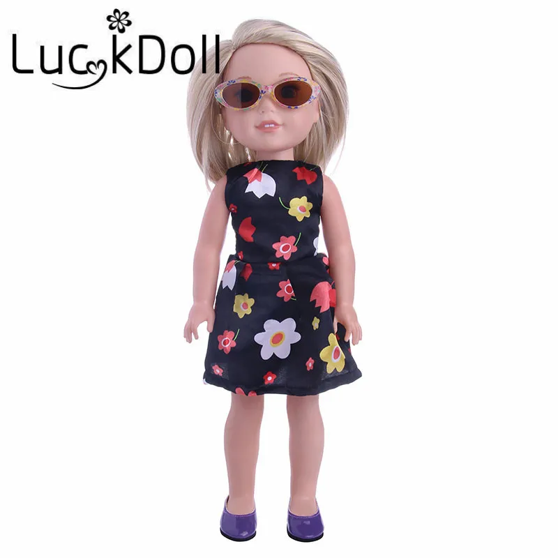 LUCKDOLL печатные рамки солнцезащитные очки подходят 18 дюймов американский и 43 см детская кукла одежда аксессуары, игрушки для девочек, поколение, подарок на день рождения