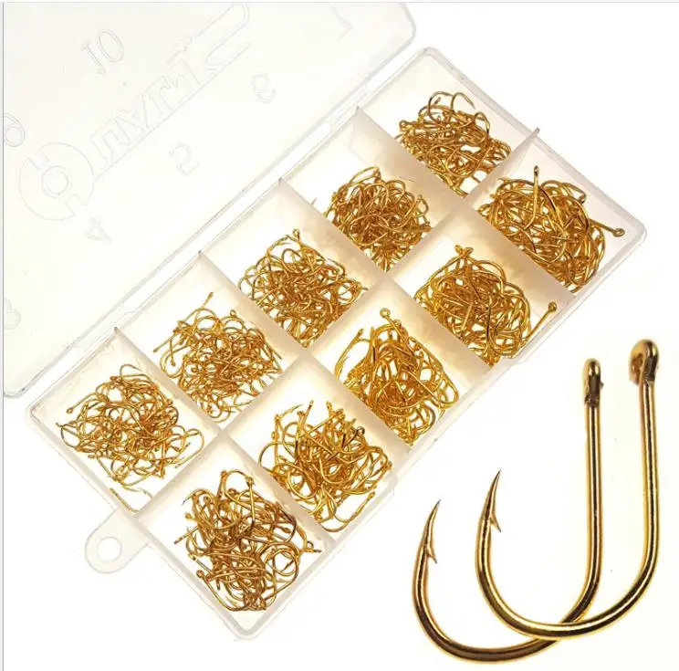Golden color Free shipping High carbon steel fishhook fishing hook
