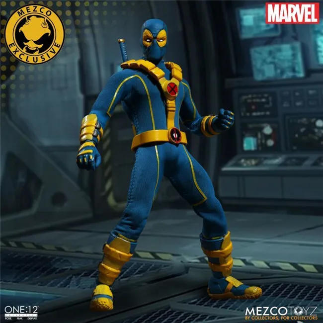 Mezco Marvel Дэдпул X-men Blue Ver Super Hero One: 12 коллективные игрушки BJD 16 см