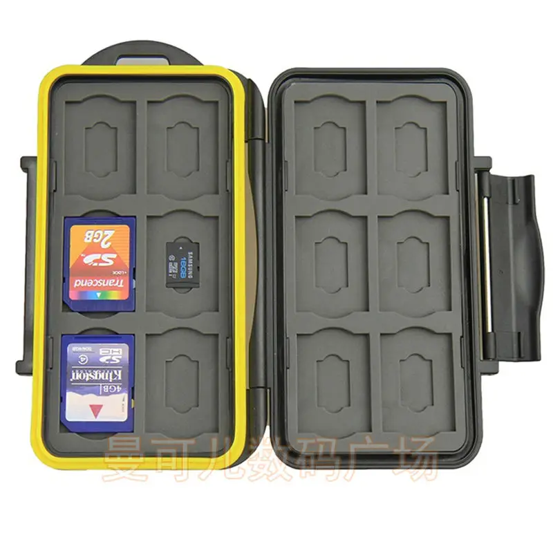 

JJC MC-SDMSD24 Water-resistant Anti-shock Shockproof Hard Storage Memory Card Case Protector Cover For 12 SD +12 Micro SD Cards