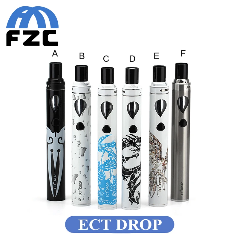 Original ECT Drop Starter Kit 2.0ml Huge Vaporizer 2200mah Battery electronic cigarette 10W-20W-40W ECT Drop E Cigarette Kit