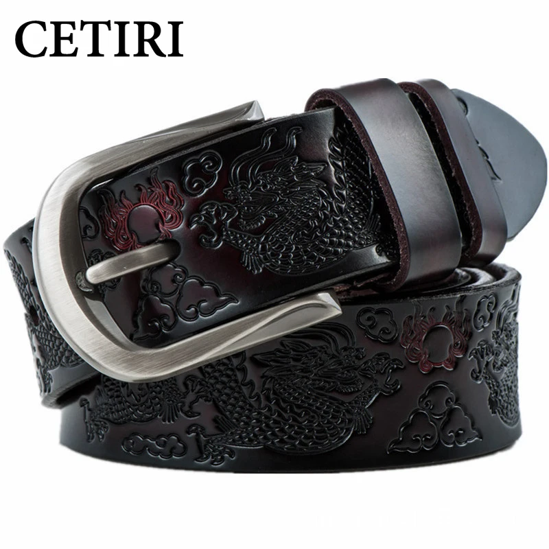 

CETIRI Men Belts Fashion Men's Cow Genuine Leather Designers Belt High Quality Male Strap Belts For Men Jeans Pants Cinto