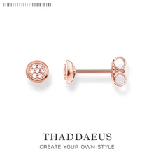 Маленькие круглые серьги-гвоздики из розового золота, модный стиль Томаса, хорошее Ювелирное Украшение для женщин, Ts подарок из 925 пробы серебра, Супер предложения