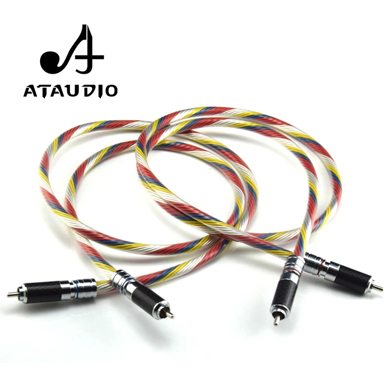 ATAUDIO Hifi посеребренный 2rca штекер к кабель Hi end красочный 6N 2 RCA кабель|rca cable|2 rca cable2 |