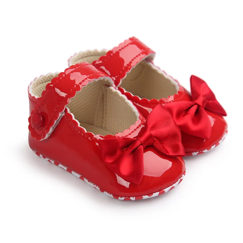 Весенне-Осенняя обувь для малышей 0-1; мягкая детская обувь без шнуровки; Корейская Яркая кожаная обувь принцессы; обувь с мягкой подошвой