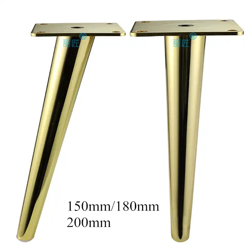 4pcs Metal Furniture Legs Gold Vertical Inclined Tube Sofa Feet
