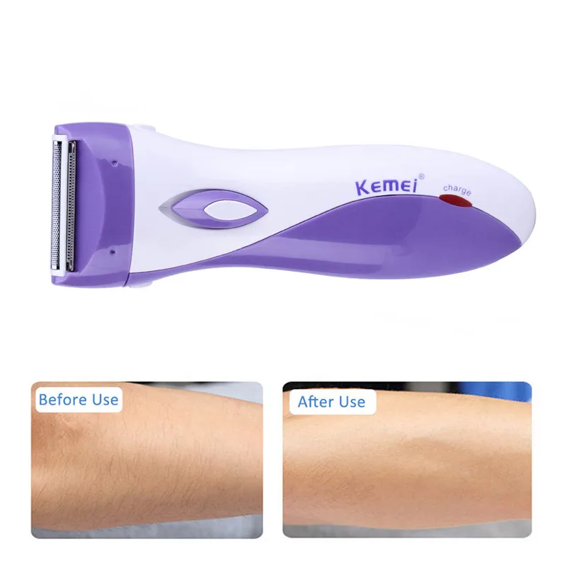 Electric Lady Shaver Epilator Women Hair Remover Washable Cordless Rechargeable Legs Arms Facial Ha