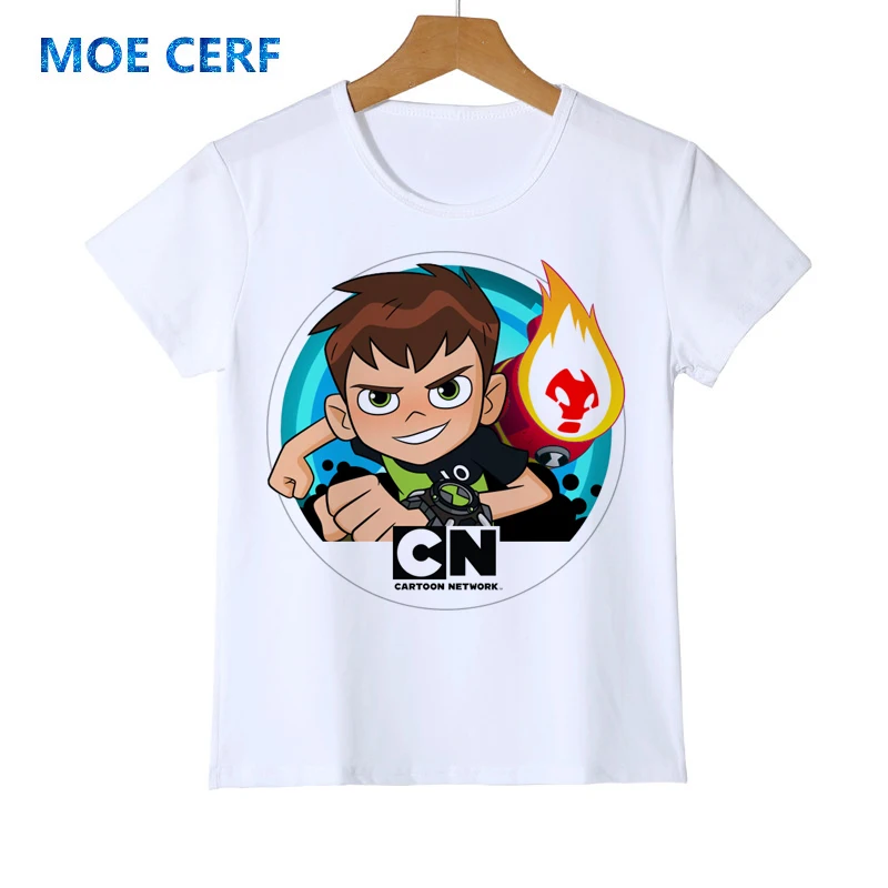 Крутая футболка детская модная футболка детские летние топы для маленьких мальчиков и девочек, дизайнерские футболки с 3D принтом Ben 10, Y21-1