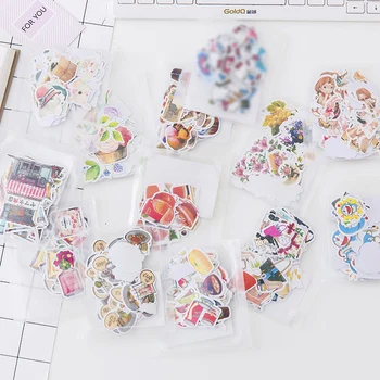 

Cute Handmade Scrapbooking Paper Packs Bullet Journal Stickers Kawaii Flower Cat Diary Decorative Sticker Japanese Stationery