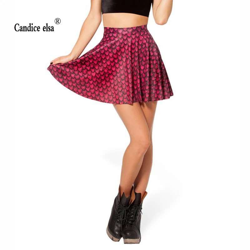 CANDICE ELSA woman skirts digital printing wholesale fish scale pattern skirt Skt1001pattern