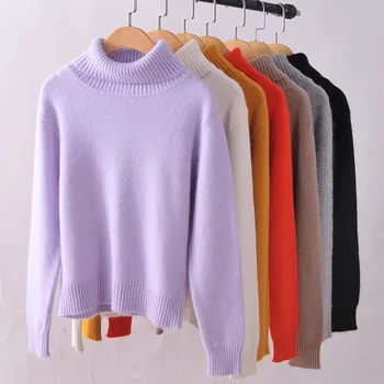 

2019 Autumn Winter NEW Sweater Women's Cashmere Sweaters Fashion Knit Pullover Thick Sweaters Loose Wool Jumper QH1924