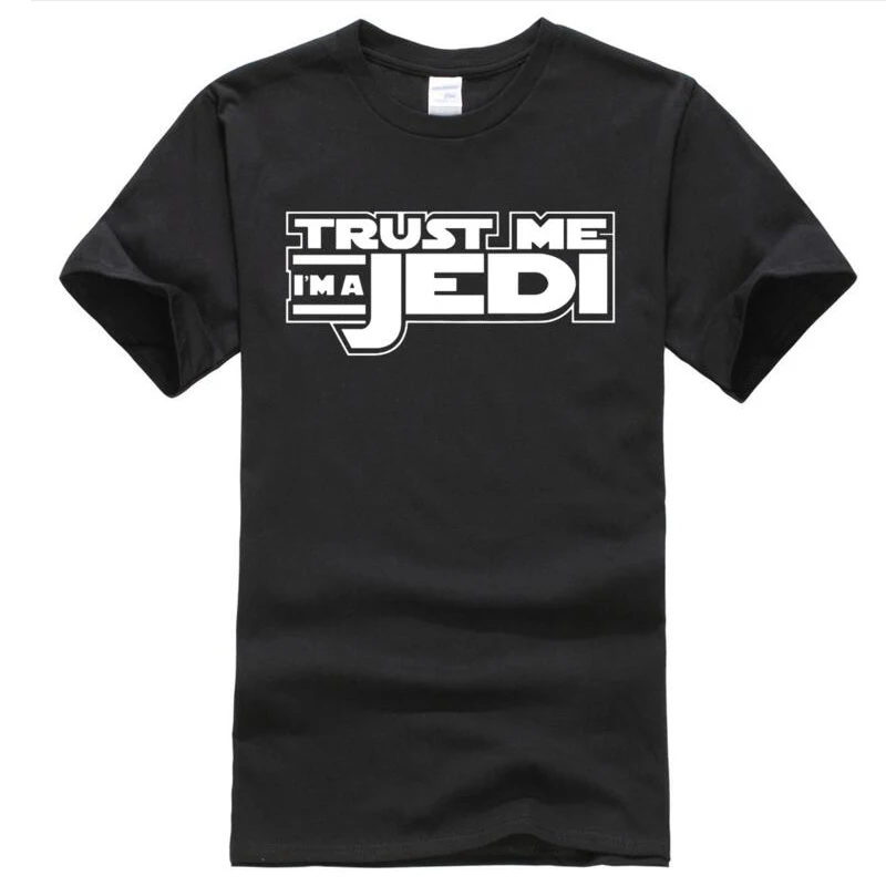 TRUST ME I AM JEDI print 2017 Летняя мужская футболка модная повседневная с короткими