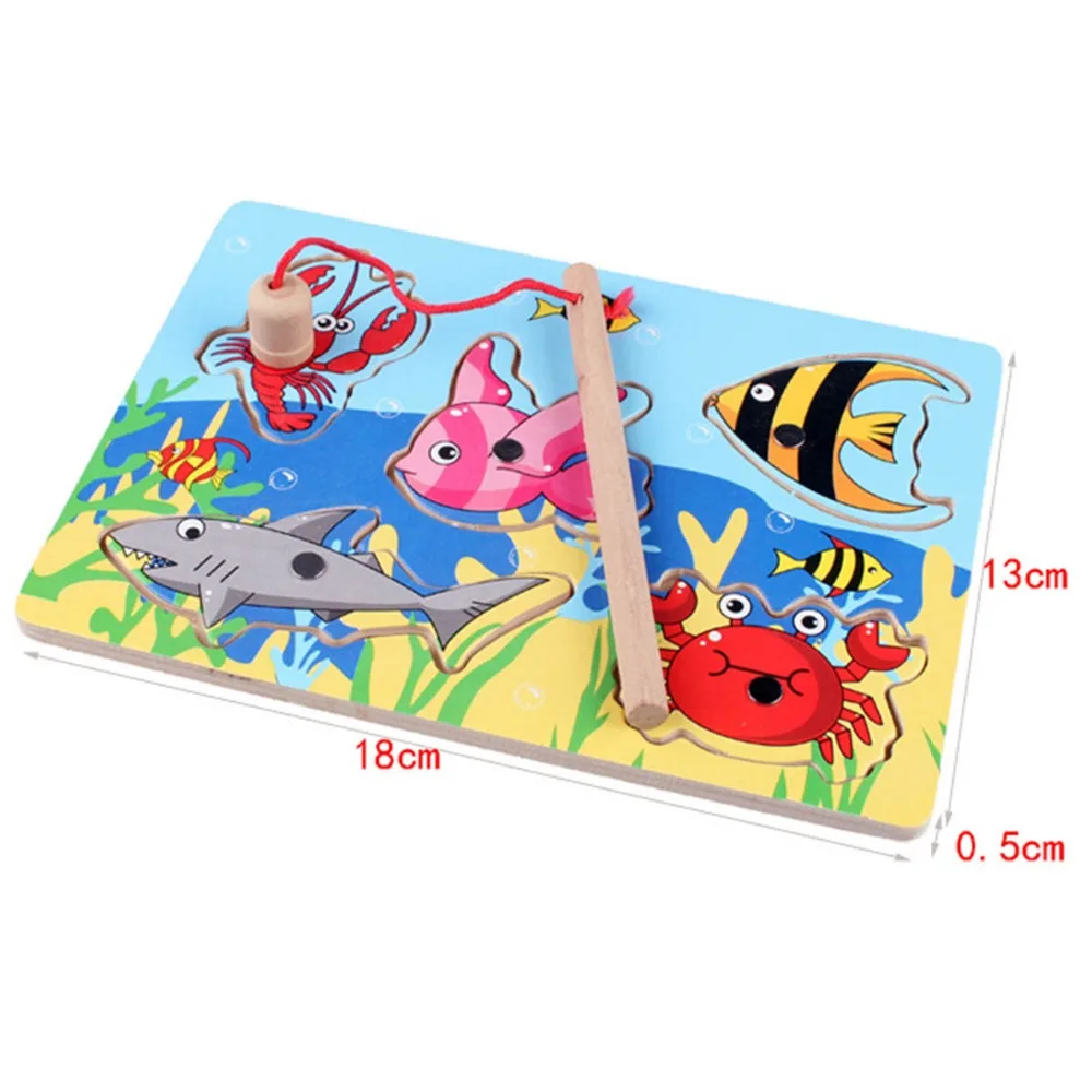 

Blocks Wooden Magnetic Baby Board Early Education fun Child board Fishing Game Jigsaw Puzzle infant Children Rod toys