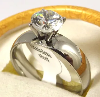 

Wholesale 18 pcs High Quality Fashion Zircon Stainless steel Rings Free shipping