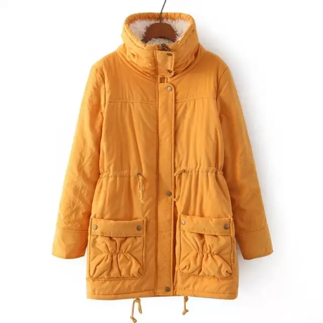 Женские зимние парки, Женская хлопковая Толстая куртка, пальто для дам размера плюс с длинным рукавом, бархатная Женская куртка с карманами и пуговицами