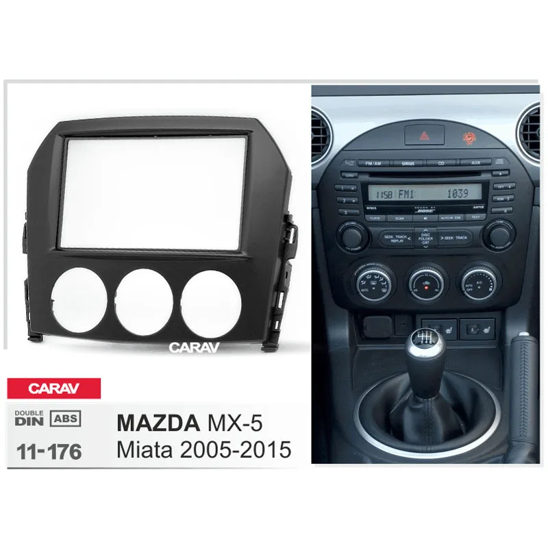  Mascherina autoradio 6 DIN Car 2 DIN In dash Installation Kit Set For Mazda MX-5 Miata 2005   15   2015 + ISO and Antenna Adapter Cable CARAV 11   176  