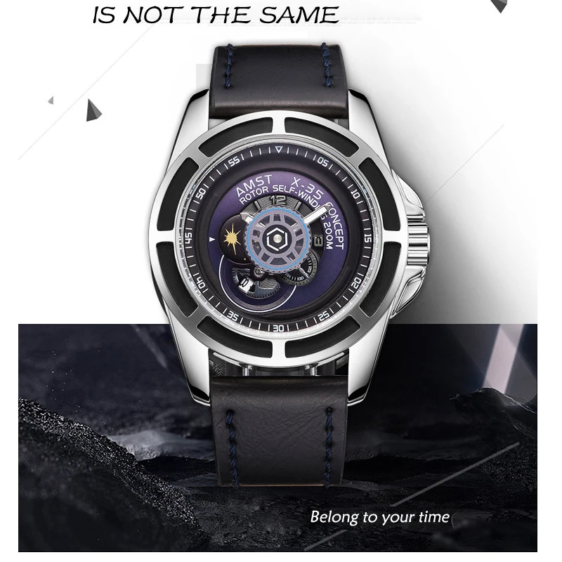 

AMST Men's Watches Quartz Watches Watch Men Luxury Leather Fashion Dial Waterproof Man High-end Gift relogio masculino Clock