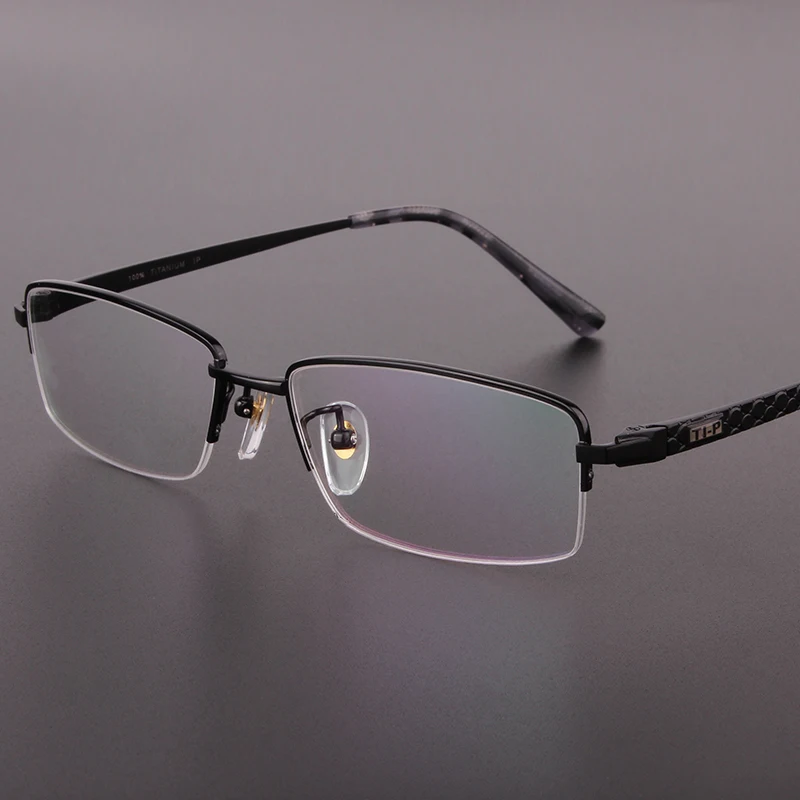 Genuine high end Business men glasses pure titanium Half box frame mens