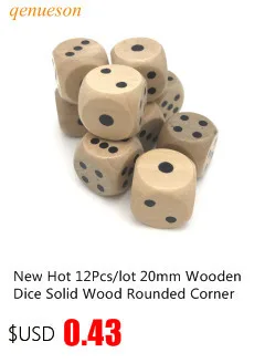 8 Pcs/Lots High quality 25mm Woodiness Drinking Dice Solid Wood Puzzle Children Interesting Teaching Dice Set Wholesale qenueson