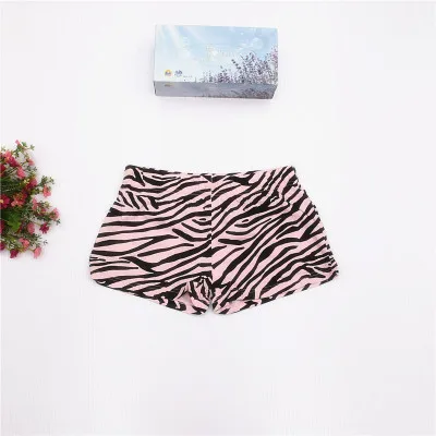 Брюки для женщин шелковые Шорты пижамные брюки женские штаны для отдыха короткие летние - Цвет: Pink zebra