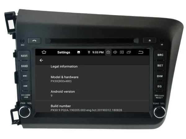 Clearance Navirider OS 9.0 Car Android Player for HONDA CIVIC 2012 stereo radio gps navigation bluetooth TDA7851 Amplifier sound System 2