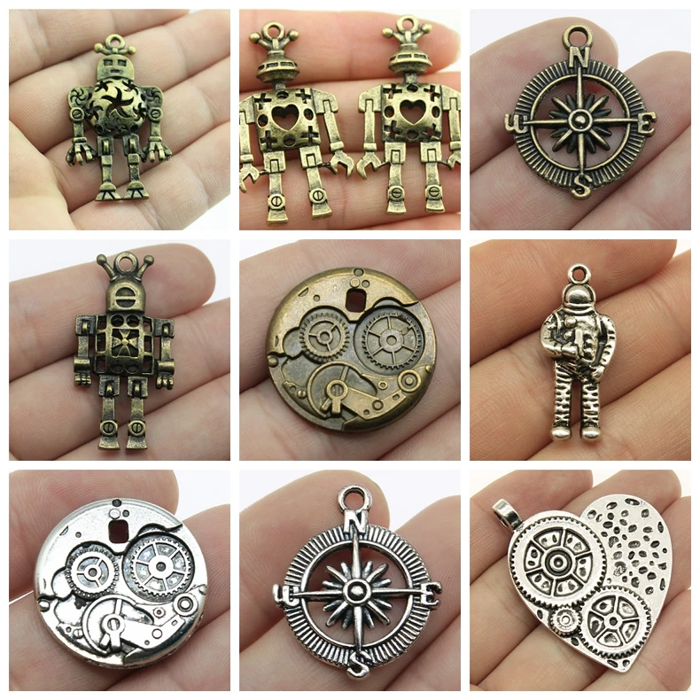 

Mix Steam Punk Accessories Robot Charm For Jewelry Making Diy Craft Supplies Steampunk Accessories Jewelry Gift