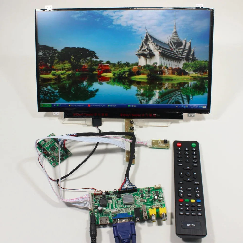 

HDMI VGA 2AV USB Audio LCD controller board VS-V59AV-V1 work for 14inch B140HAN01.2 1920x1080 IPS LCD Screen