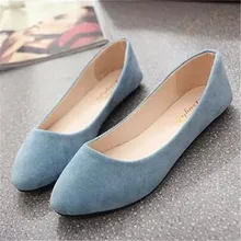 Big size women ‘s shoes 2016 spring new flat shallow mouth single suede comfortable Peas shoes Four Seasons shoes boat shoes