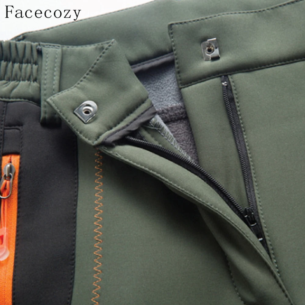 Facecozy мужские Походные штаны для кемпинга зимние теплые флисовые уличные брюки