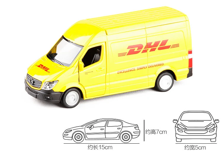 Высокая модель моделирования игрушечный автомобиль RMZ город 1:36 Металл Benz Sprinter DHL