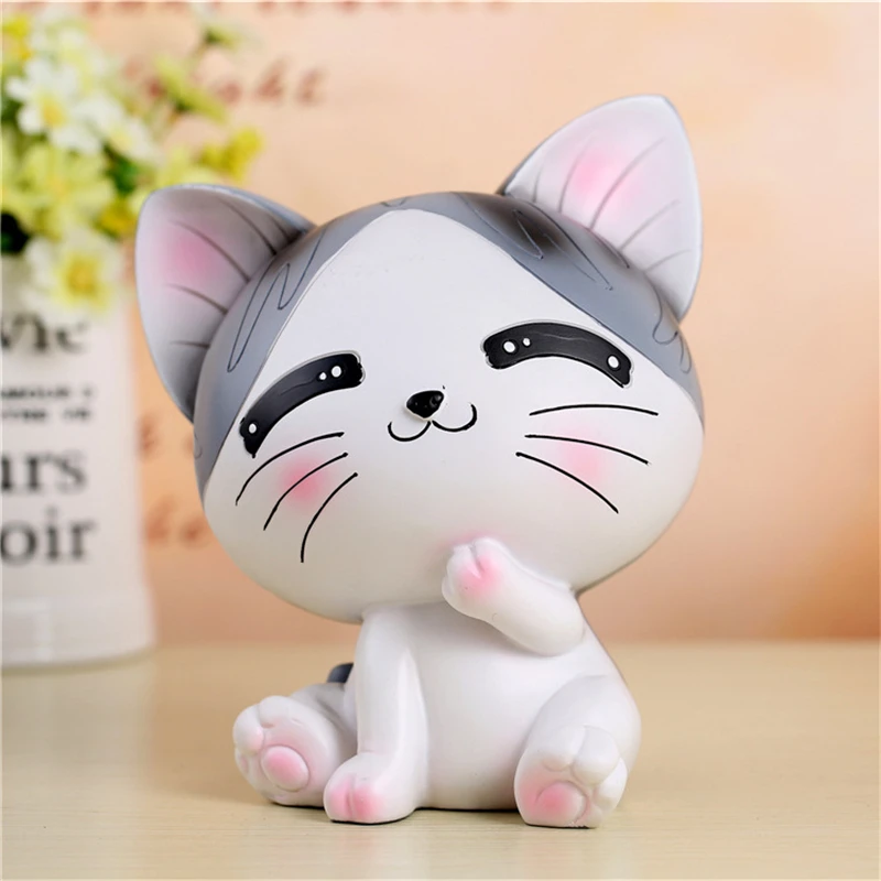 Смола Сладкий Cat Модель Цифры прекрасный кот деньги коробка цифры сыр кошка Carft