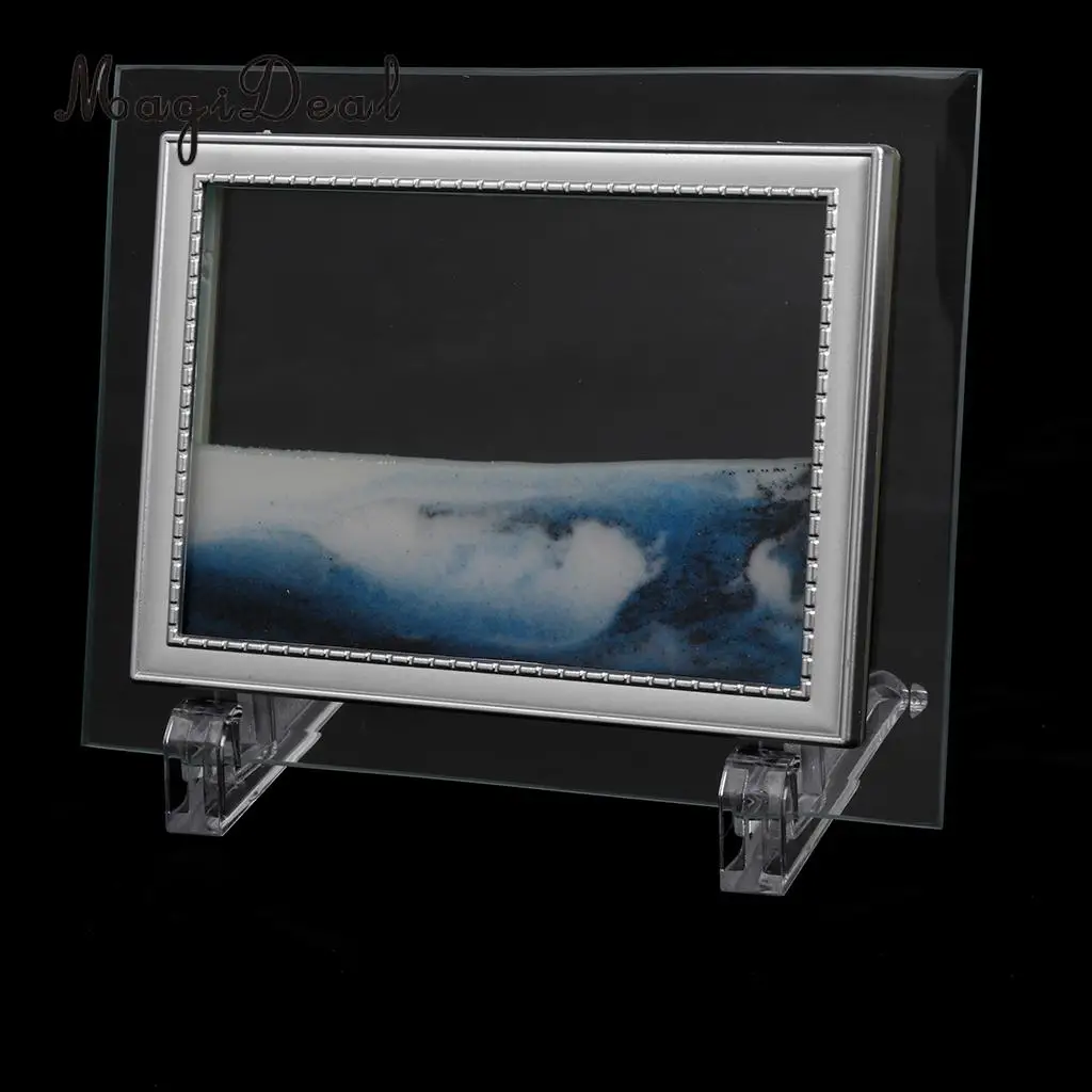 Mix Visual Illusion Floating Liquid Motion Timer Landscape Liquid Sanglass Flowing Sand Drawing Toy Desk Supplies 