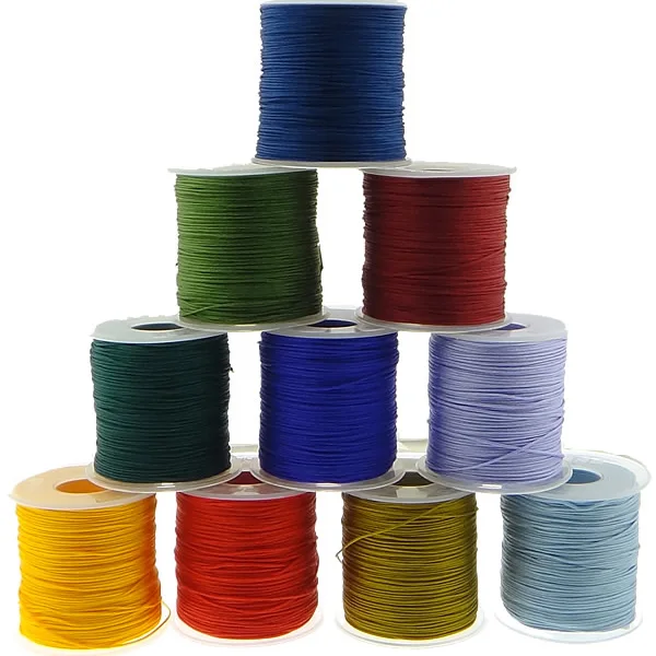 

19 Colors Jewelry Accessories Cord DIY Making for Bracelet Necklace None Elastic Colored Nylon Thread Free Shipping 1mm 100Yards