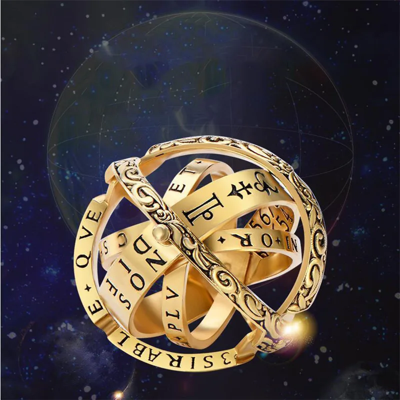 

HIP HOP Popular Astronomical Sphere Ball Ring Cosmic Finger Couple Lover Rings For Men Jewelry
